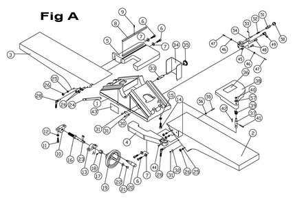 Fig-1 Diagram and Parts List for 718200K  Jet Planer Jointer