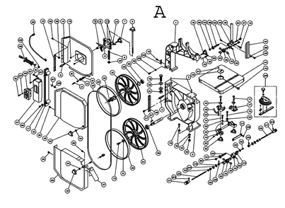 Fig-1 Diagram and Parts List for 414504K  Jet Table Saw