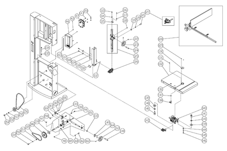 Fig-1 Diagram and Parts List for 414428  Jet Table Saw