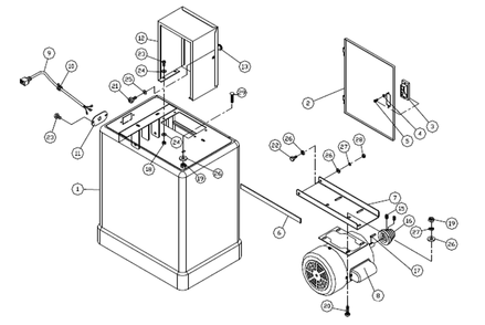 Fig-0 Diagram and Parts List for 414504K  Jet Table Saw