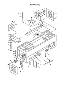 Stand Assembly Diagram and Parts List for 321139 ZX Jet Lathe