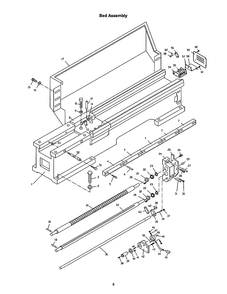 Bed Assembly Diagram and Parts List for 321139 ZX Jet Lathe
