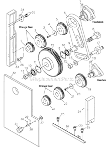Page A˜ Diagram and Parts List for GH-1440W  Jet Lathe
