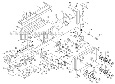 Page J Diagram and Parts List for GH-1440ZX  Jet Lathe