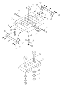 Page U Diagram and Parts List for GH-1440ZX  Jet Lathe