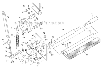Brake_Assembly Diagram and Parts List for GH1860ZX  Jet Lathe