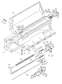Bed_Assembly Diagram and Parts List for GH1860ZX  Jet Lathe