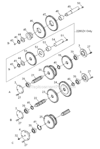 Change_Gear_Box_Assembly_Ii Diagram and Parts List for GH1860ZX  Jet Lathe