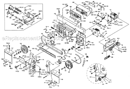 Page B Diagram and Parts List for HBS-1018W 414473 Jet Band Saw
