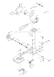 Page B Diagram and Parts List for HBS-56S 414457 Jet Band Saw