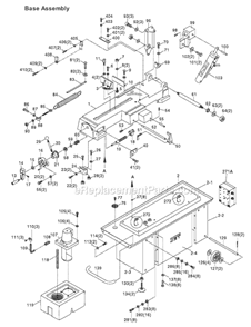 Page A Diagram and Parts List for HBS-814GH 414466 Jet Band Saw