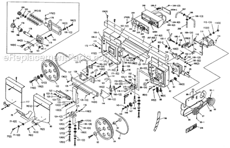 Page B Diagram and Parts List for HBS-916W  Jet Band Saw