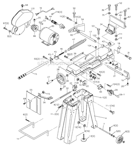 Page B Diagram and Parts List for HVBS-56M 414458 Jet Band Saw