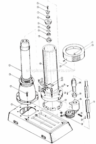 Page A Diagram and Parts List for J-1230R-4 320036 Jet Drill Press