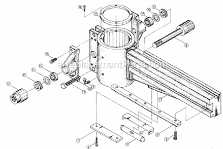 Page C Diagram and Parts List for J-1230R-4 320036 Jet Drill Press