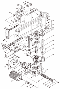 Page D Diagram and Parts List for J-1230R 320036 Jet Drill Press