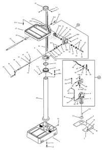 Page C Diagram and Parts List for J-2223VS 354223 Jet Drill Press