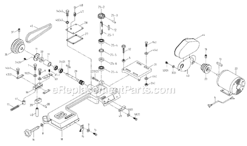 Page A Diagram and Parts List for J-3230 414453 Jet Band Saw