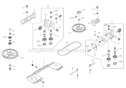 Page B Diagram and Parts List for J-3230 414453 Jet Band Saw