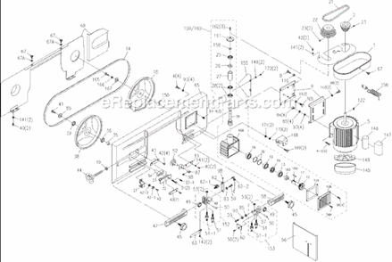 Page A Diagram and Parts List for J-3410-2 414455 Jet Band Saw