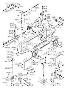 Page B Diagram and Parts List for J-7015 414450 Jet Band Saw