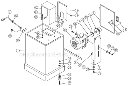 Page A Diagram and Parts List for J-8201VS 414502 Jet Band Saw