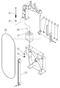 Page D Diagram and Parts List for J-8201VS 414502 Jet Band Saw