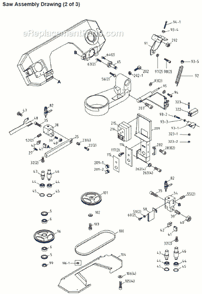 Page B Diagram and Parts List for J-9225 414467 Jet Band Saw