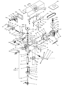 Page A Diagram and Parts List for J-A5818 354551 Jet Drill Press