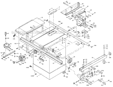 Page B Diagram and Parts List for JCS-10 M-708674 Jet Table Saw