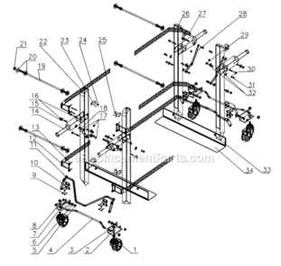 Page A Diagram and Parts List for JDP-1000 140115 Jet Hand Truck & Dolly