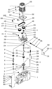 Part Location Diagram of JT9-20EVS-T100 Jet SWITCH SUPPORT PLATE