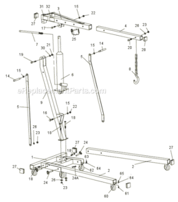 Part Location Diagram of TS-154009 Powermatic Hex Nut