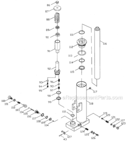 Part Location Diagram of JT9-JHS1100-87 Jet SPRING CAP