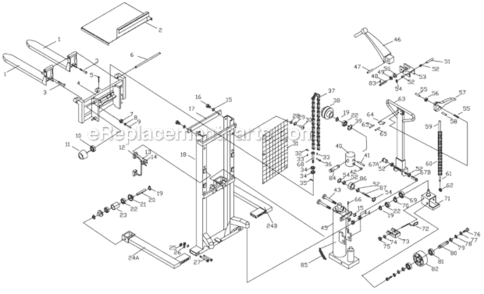 Page A Diagram and Parts List for JHS-2200 140521 Jet Hand Truck & Dolly
