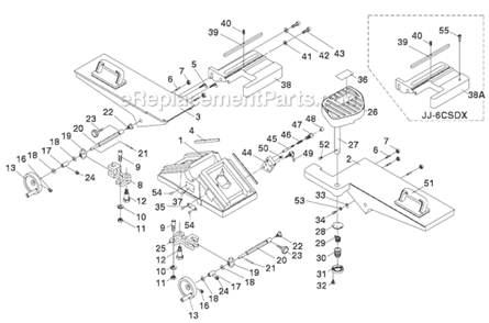 Part Location Diagram of JT9-JJ6CSX-413 Jet HANDWHEEL ASSEMBLY