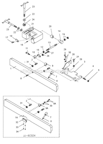 Page A Diagram and Parts List for JJ-6HHDX 708466DXK Jet Planer Jointer