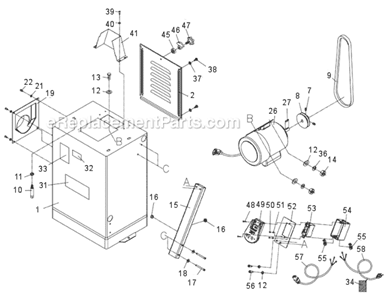 Part Location Diagram of JT9-JJ6HH-301 Jet STAND BODY