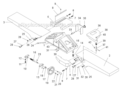 Page B Diagram and Parts List for JJ-8CS 708458K Jet Planer Jointer