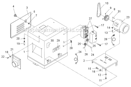 Page C Diagram and Parts List for JJ-8CS 708458K Jet Planer Jointer