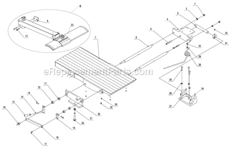 Page B Diagram and Parts List for JJP-12HH 708476 Jet Planer Jointer