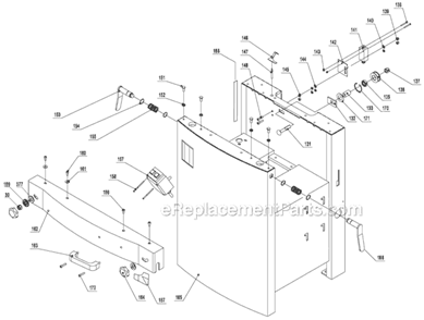 Page D Diagram and Parts List for JJP-12 708475 Jet Planer Jointer