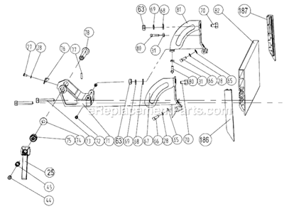 Page K Diagram and Parts List for JJP-8BT 707400 Jet Planer Jointer
