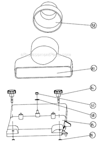 Page G Diagram and Parts List for JJP-8BT 707400 Jet Planer Jointer