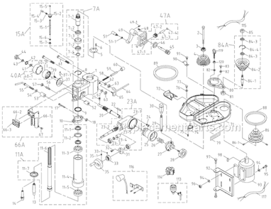 Page A Diagram and Parts List for JMD-18PFN 350020 Jet Drill Press