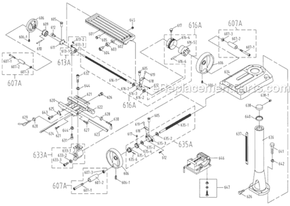 Page B Diagram and Parts List for JMD-18 350018 Jet Drill Press