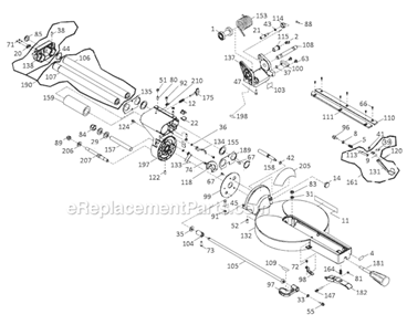 Page B Diagram and Parts List for JMS-10SCMS 707110 Jet Miter Saw