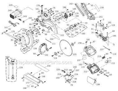 Page A Diagram and Parts List for JMS-12SCMS 707120 Jet Miter Saw