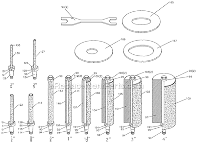 Part Location Diagram of 575896 Jet Sanding Sleeve (60 Grit) 4 Pac