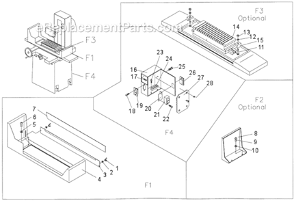 Page F Diagram and Parts List for JPSG-618M1 414519 Jet Bench Grinder